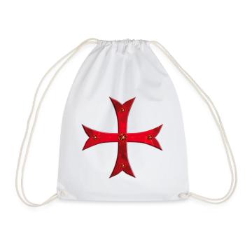 Templer Kreuz Rubinen rot - Turnbeutel - Weiß - Vorne