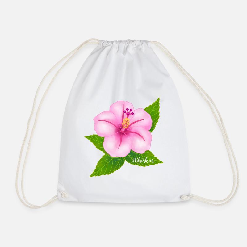 Hibiskus - Turnbeutel - Weiß