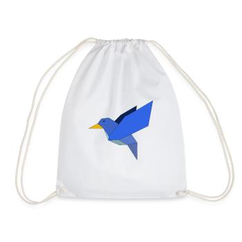 Kingfisher geometric - Drawstring Bag - white - Front