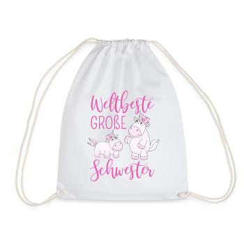 Weltbeste Große Schwester Einhorn Mädchen pink - Turnbeutel - Weiß - Vorne