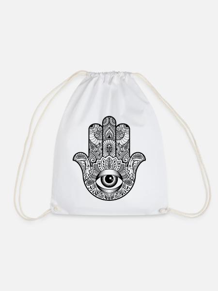 Fatima's hand - Drawstring Bag - white