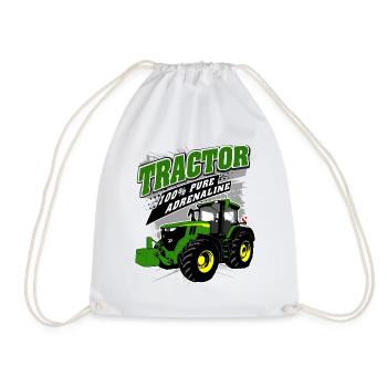 Traktor - Schlepper - Landwirt - Bauer - Turnbeutel - Weiß - Vorne
