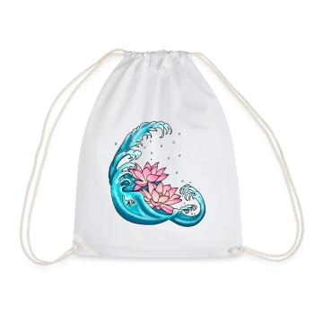 Fleur de lotus tatouage nénuphars - Sac de sport léger - blanc - Devant