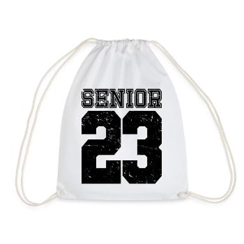Senior 2023 Distressed Graduated Graduation Gift - Drawstring Bag - white - Front