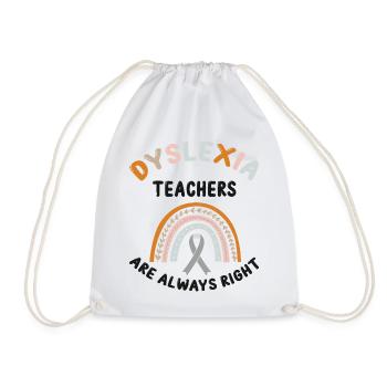 Dyslexia Therapy for Dyslexia Month - Drawstring Bag - white - Front