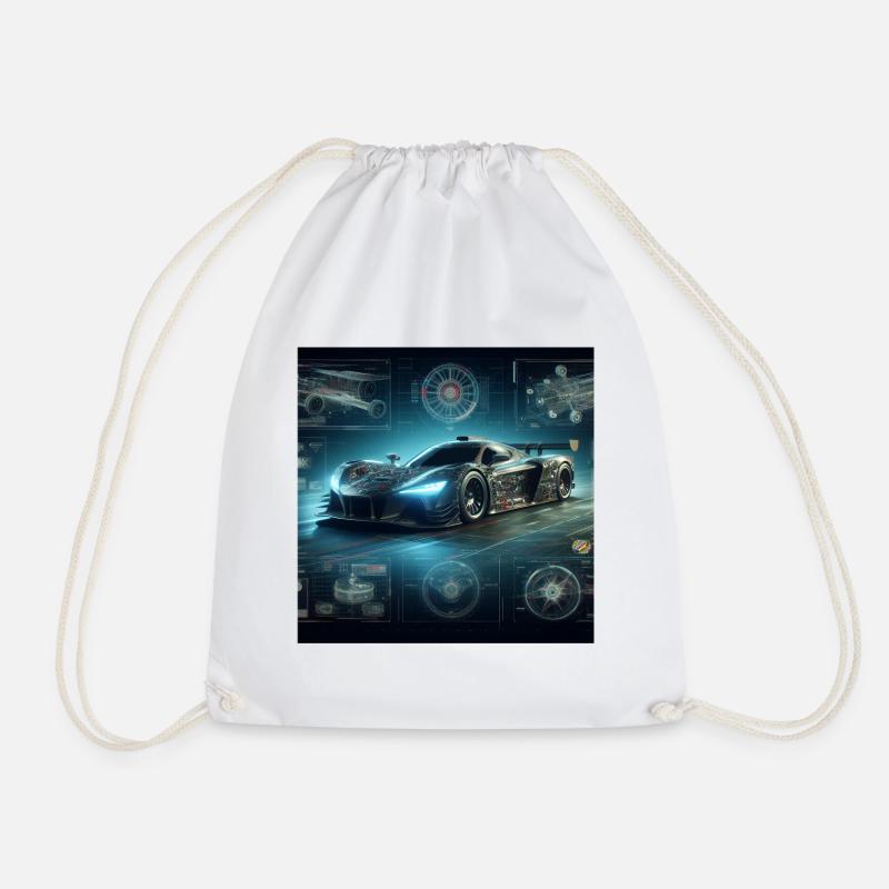 GT racer - Drawstring Bag - white