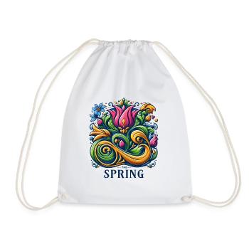 Spring Logo - Drawstring Bag - white - Front