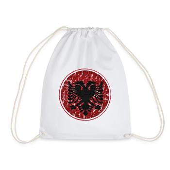 Albanian Eagle Double Eagle Shqiptar Albanian - Drawstring Bag - white - Front