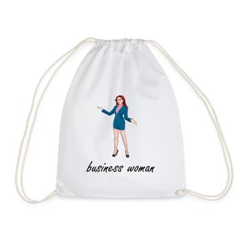 business woman - Drawstring Bag - white - Front