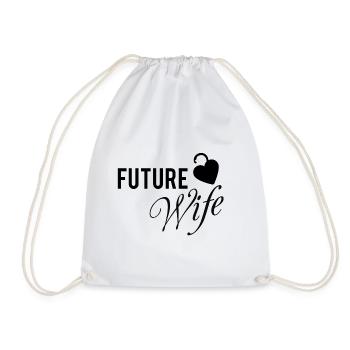 Future Wife Expectant Wife Pet Name Wedding - Drawstring Bag - white - Front