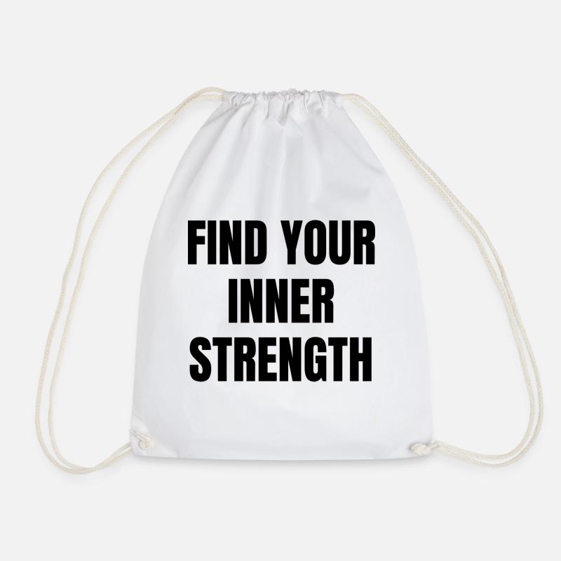 Inner strength - Drawstring Bag - white