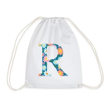 Motif floral Monogram R personnalisable - Sac de sport léger - blanc - Devant