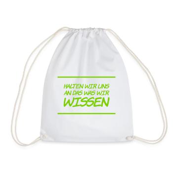 halten wir uns an die Fakten - Turnbeutel - Weiß - Vorne