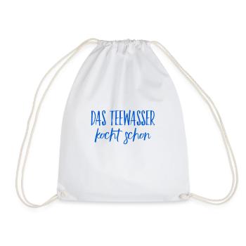 das Teewasser kocht schon - Turnbeutel - Weiß - Vorne