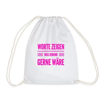 was Worte zeigen - Turnbeutel - Weiß - Vorne
