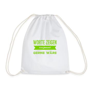 Worte sind unwichtig - Turnbeutel - Weiß - Vorne