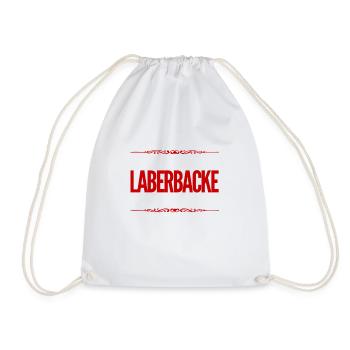 vor dir steht eine Laberbacke - Turnbeutel - Weiß - Vorne