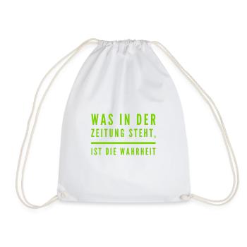 das was in der Zeitung steht - Turnbeutel - Weiß - Vorne