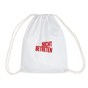 nicht betreten - Turnbeutel - Weiß - Vorne