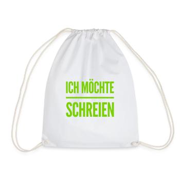 ich habe den Wunsch zu schreien - Turnbeutel - Weiß - Vorne