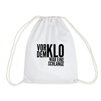 eine Schlange vor dem Klo - Turnbeutel - Weiß - Vorne