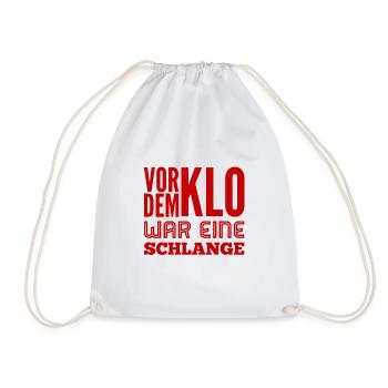 vor dem Klo war eine Schlange - Turnbeutel - Weiß - Vorne