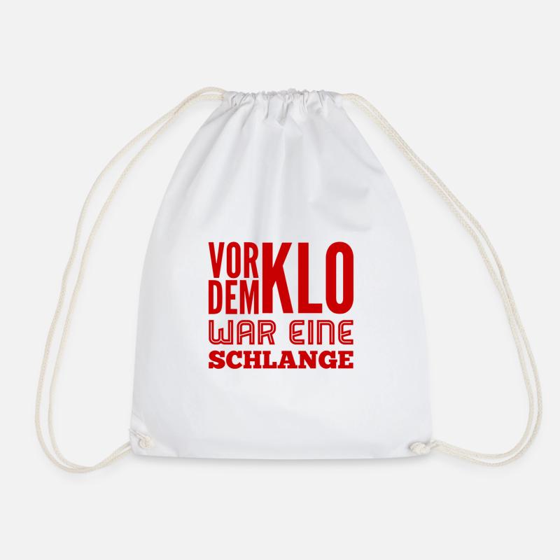 vor dem Klo war eine Schlange - Turnbeutel - Weiß