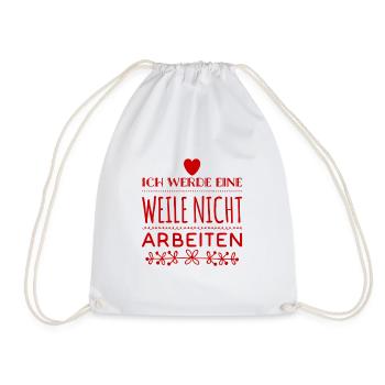arbeitslos - Turnbeutel - Weiß - Vorne