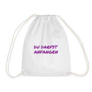 du darfst starten - Turnbeutel - Weiß - Vorne