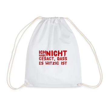 nicht witzig - Turnbeutel - Weiß - Vorne