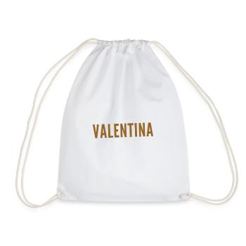 vor dir steht eine Valentina - Turnbeutel - Weiß - Vorne