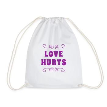 Love hurts - Drawstring Bag - white - Front