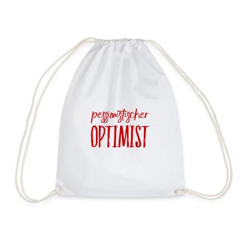 so sieht ein pessimistischer Optimist aus - Turnbeutel - Weiß - Vorne