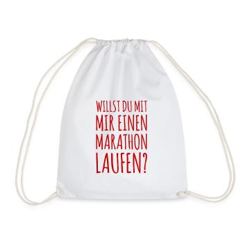 einen Marathon laufen - Turnbeutel - Weiß - Vorne