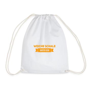 weiche Schale, harter Kern - Turnbeutel - Weiß - Vorne