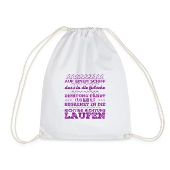 to run in the right direction - Drawstring Bag - white - Front