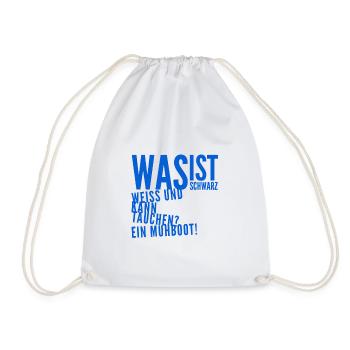 a moo boat - Drawstring Bag - white - Front