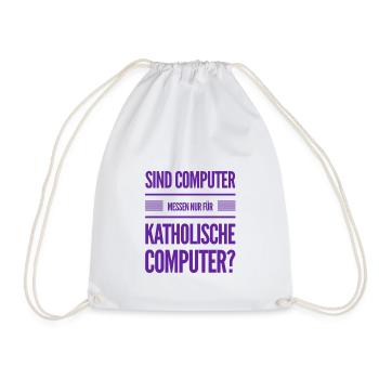 darf ich auf die Computermesse? - Turnbeutel - Weiß - Vorne