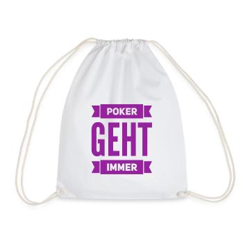 ich stehe auf Poker - Turnbeutel - Weiß - Vorne