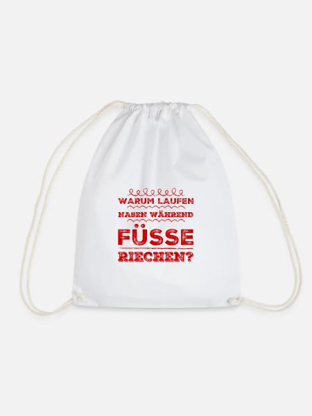 riechen Füße? - Turnbeutel - Weiß