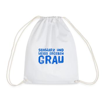 weiß und schwarz ergeben grau - Turnbeutel - Weiß - Vorne