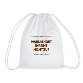 You ignore us - Drawstring Bag - white - Front