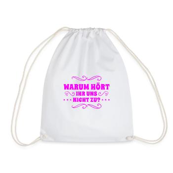 Don't ignore us - Drawstring Bag - white - Front