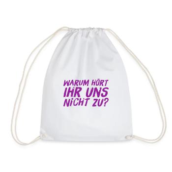 Listening is great - Drawstring Bag - white - Front
