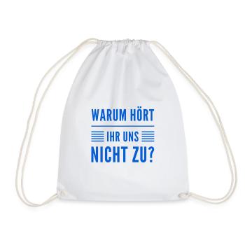 Listen - Drawstring Bag - white - Front
