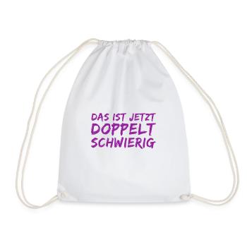 It's going to be doubly difficult - Drawstring Bag - white - Front