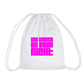 I have no idea - Drawstring Bag - white - Front
