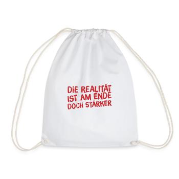 the reality is strong - Drawstring Bag - white - Front