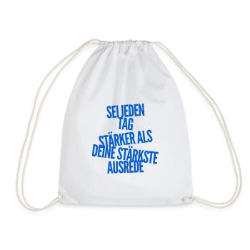 be strong - Drawstring Bag - white - Front