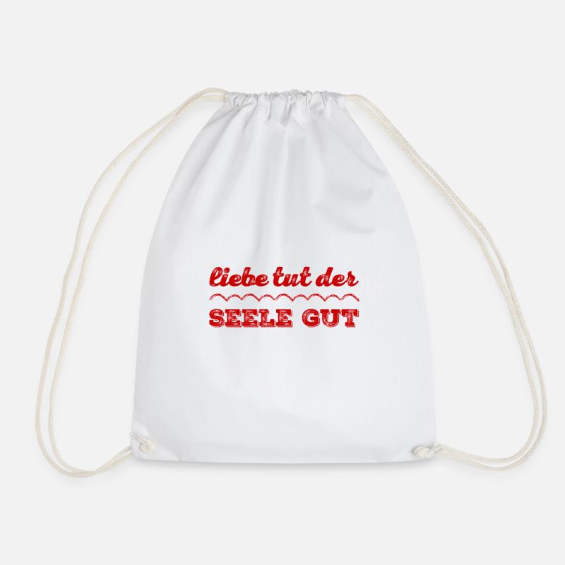 the soul wants love - Drawstring Bag - white